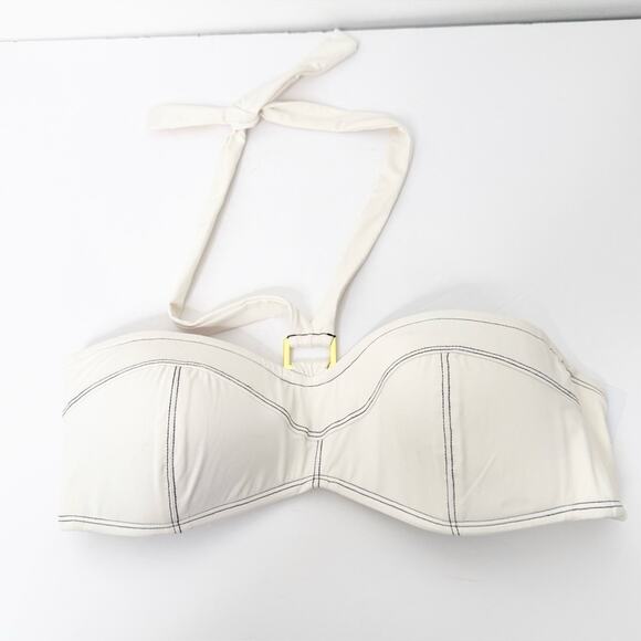 NWT BLEU ROD BEATTIE | A Fine Line Contrast Stitching Halter Bikini Top Sz. 10 - Picture 2 of 4
